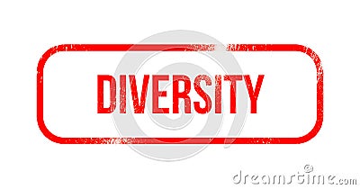 Diversity - red grunge rubber, stamp Stock Photo