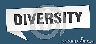 diversity speech bubble. diversity ribbon sign. Vector Illustration