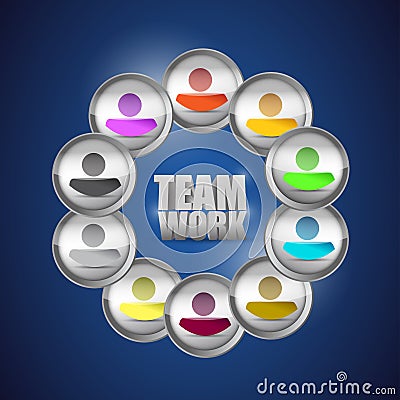 Diversity teamwork concept illustration. people Cartoon Illustration