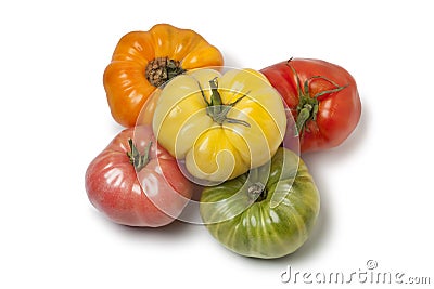 Diversity of whole Beefsteak Tomatoes Stock Photo