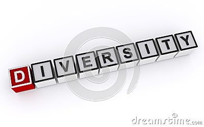 Diversity word block on white Stock Photo