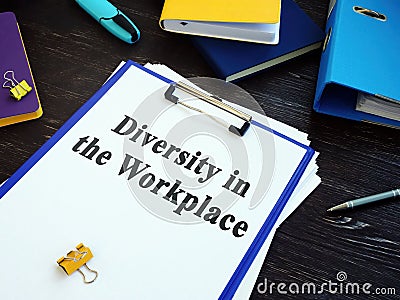 Diversity in the Workplace papers with clipboard. Stock Photo