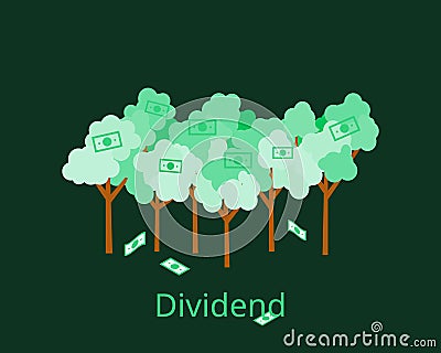Dividend is the distribution of some of a company`s earnings to a class of its shareholders Stock Photo