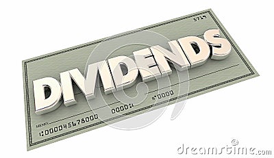 Dividends Check Money Income Word Stock Photo