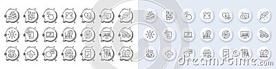 Divider document, Home charging and Edit document line icons. For web app, printing. Line icons. Vector Stock Photo