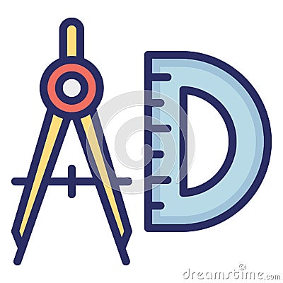 Divider, drafting isolated Vector Icon which can easily modify or edit Vector Illustration