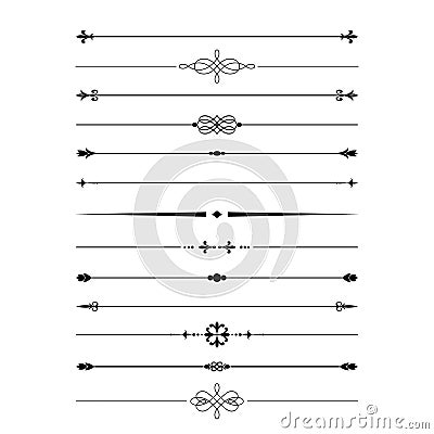 Divider set isolated on white. Vector Illustration