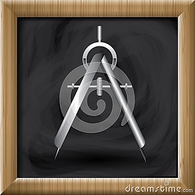 Divider tool on blackboard. Vector illustration decorative design Vector Illustration