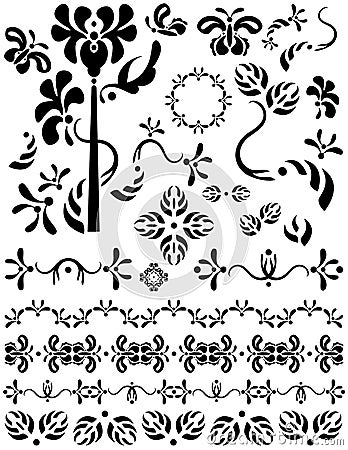 Dividers, decorations, ornaments and separators. Vector Illustration