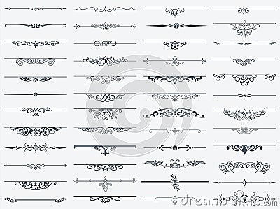 Dividers design element vintage set Vector Illustration