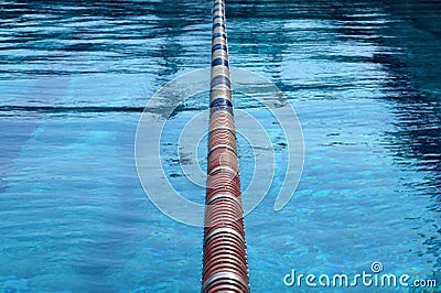 Dividers of paths in the big swimming pool Stock Photo