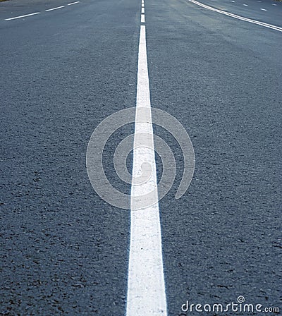 Dividing lines on the highway Stock Photo