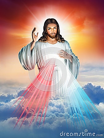 Divine Mercy of Jesus Stock Photo