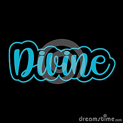 Divine text effect template with bold and minimalist typography design concept. Vector Illustration