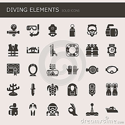 Diving Elements Stock Photo