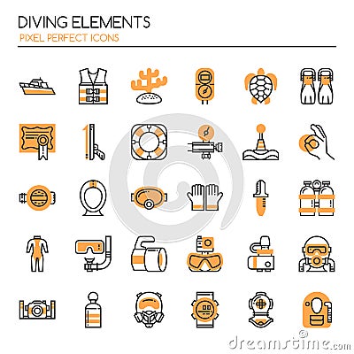 Diving Elements Vector Illustration