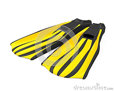 Diving Fins Isolated Stock Photo