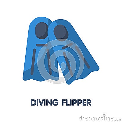 Diving flipper flat icon vector design Vector Illustration