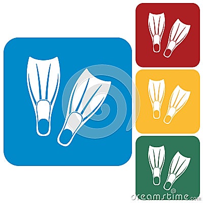 Diving flippers icon Vector Illustration