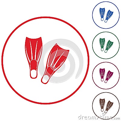 Diving flippers icon Vector Illustration