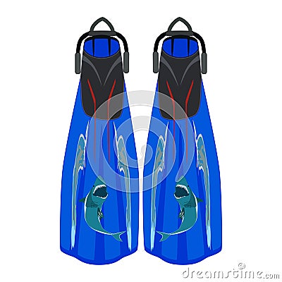 Diving flippers vector flat illustration Vector Illustration