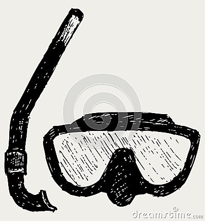 Diving goggles with snorkel Vector Illustration
