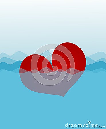 Diving heart Stock Photo