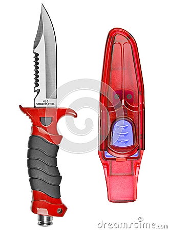 Diving Knife isolated on the white background Stock Photo