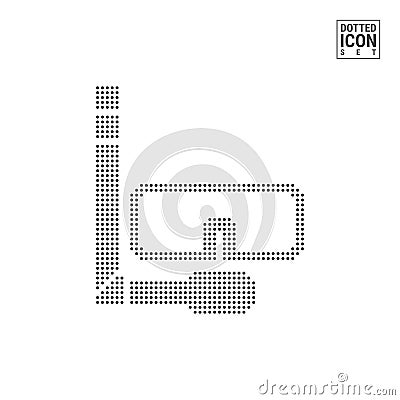 Diving Mask Dot Pattern Icon. Dive Mask and Snorkel Dotted Icon Isolated on White. Vector Background or Design Template Vector Illustration
