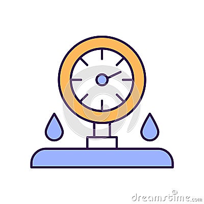 Diving meter Outline with Colors Fill Vector Icon that can easily edit or modify. Vector Illustration