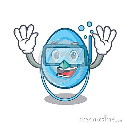 Diving oxygen mask character cartoon Vector Illustration