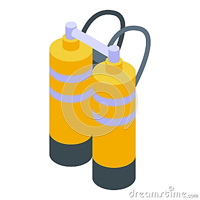 Diving oxygen tank icon isometric vector. Diver swim Vector Illustration