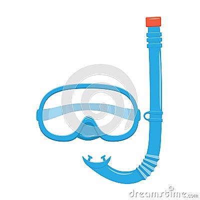 Diving snorkel and mask Vector Illustration