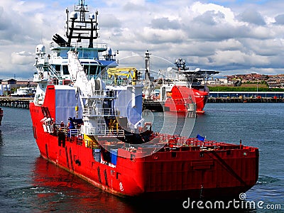 Offshore Diving Support Vessels Stock Photo