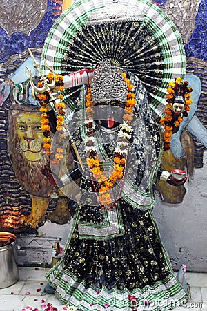 Divinity detail inside the Hanuman temple Editorial Stock Photo