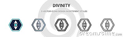 Divinity icon in filled, thin line, outline and stroke style. Vector illustration of two colored and black divinity vector icons Vector Illustration