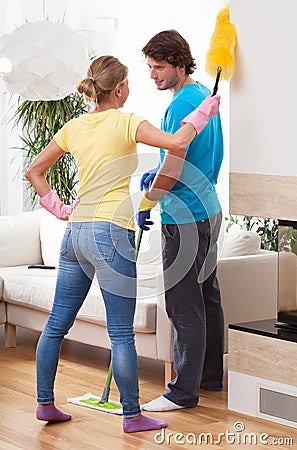 Division of household chores Stock Photo