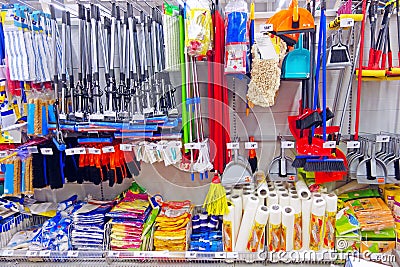 Division of Household goods in store Stock Photo