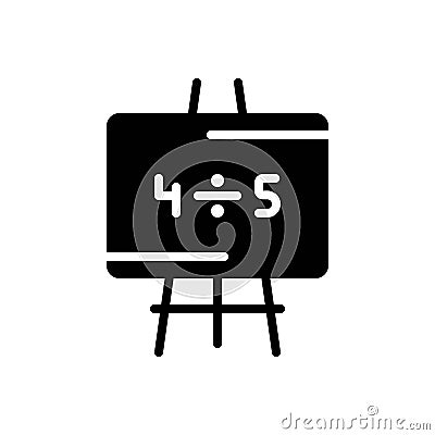 Black solid icon for Division, number and math Vector Illustration