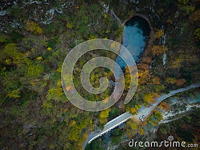 Divje Jezero or Wild Lake, geological phenomenon in Slovenia Stock Photo