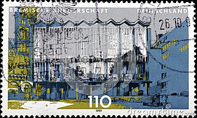 02 10 2020 Divnoe Stavropol Krai Russia the postage stamp Germany 1999 Constituent States of Parliament Parliaments of the Federal Editorial Stock Photo