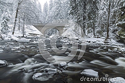 Divoka Orlice river in Zemska brana, Orlicke mountains, Eastern Bohemia, Czech Republic Stock Photo