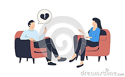 Divorce coach isolated cartoon vector illustrations. Divorce coach talking with woman, therapist session, small business Vector Illustration