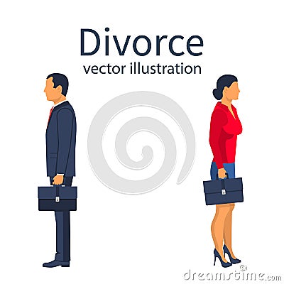 Divorce concept. Breakup concept. Vector Illustration