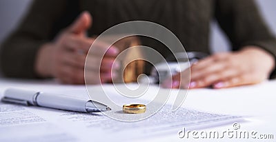 Divorce contract ring Stock Photo