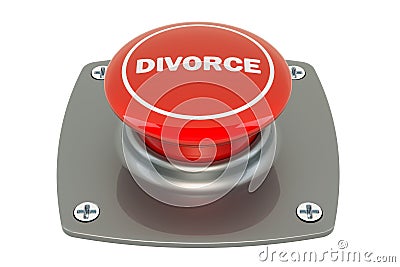 Divorce pushbutton, 3D rendering Stock Photo