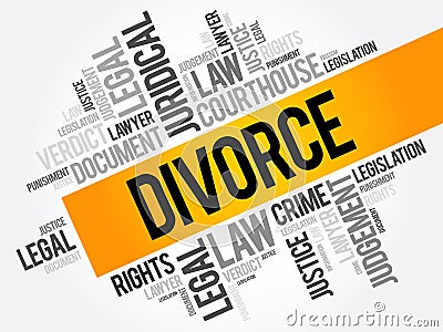 Divorce word cloud collage Stock Photo