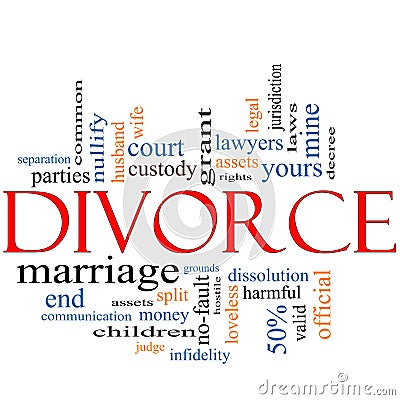 Divorce Word Cloud Concept Stock Photo