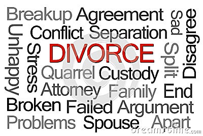 Divorce Word Cloud Stock Photo