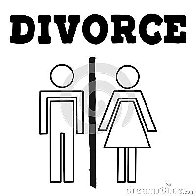 Vector illustrstion of divorced couple Vector Illustration